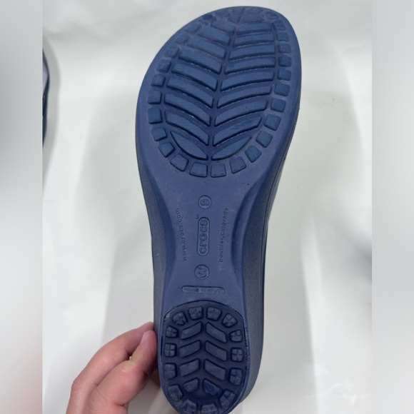 Summer heel genuine Crocs sandal, blue, size 9 (heels), elegance and comfort! - Picture 6 of 8